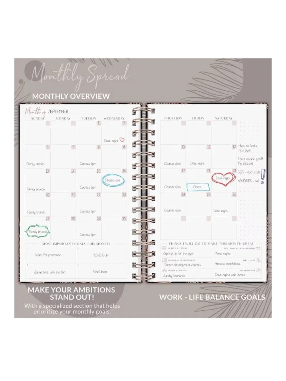 Planberry Weekly Planner Premium - Undated Organizer Budget Planner & Habit Trac